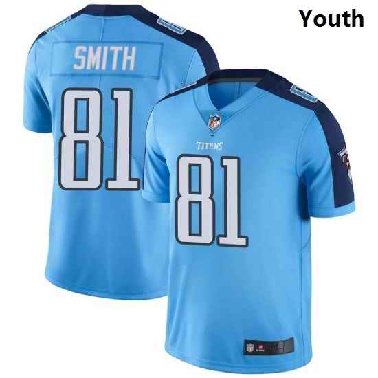 Youth Tennessee Titans 81 Jonnu Smith Light Blue Vapor Limited Jersey